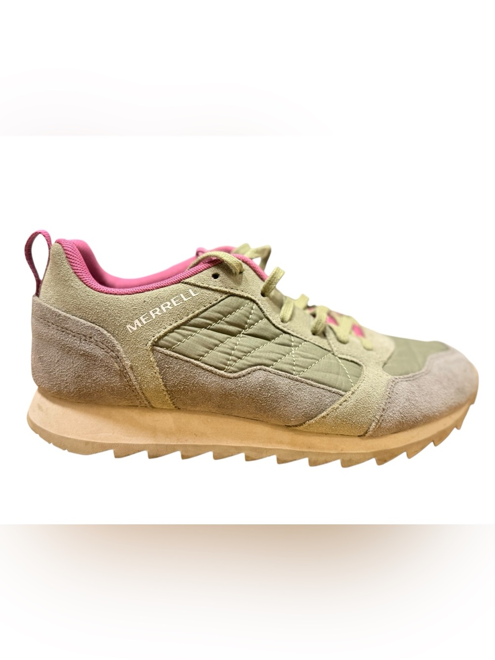 Merrell Alpine Hiking Sneakers in Olive Fuchsia Trail Shoes Size 8 - Picture 6 of 10